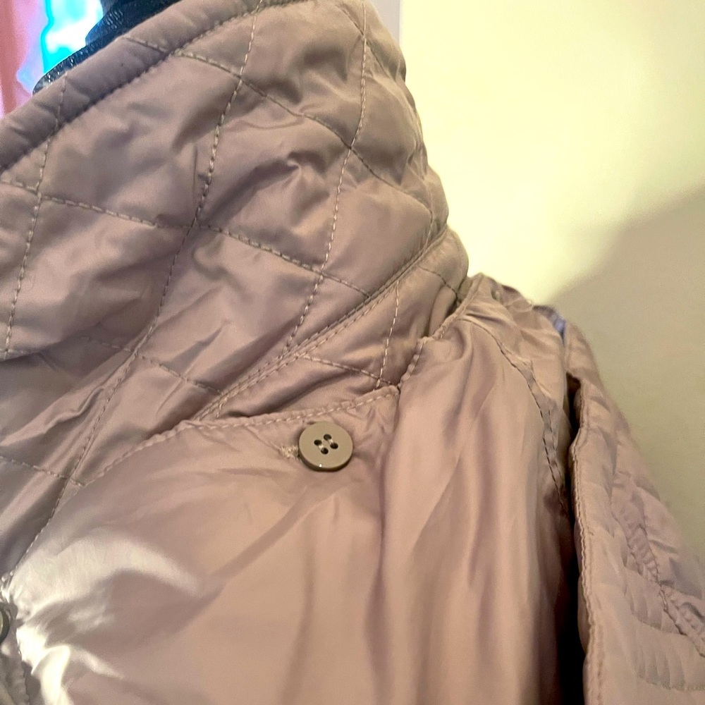 Anne Klein Women's Khaki 100% Polyester Quited Hoodie Jacket Coat Size S… - Picture 7 of 17
